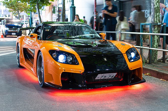 1-Hour Tokyo Tour in Tokyo Drift Mazda RX7 - Cruising Shibuya Streets for Daytime Energy or Night Lights