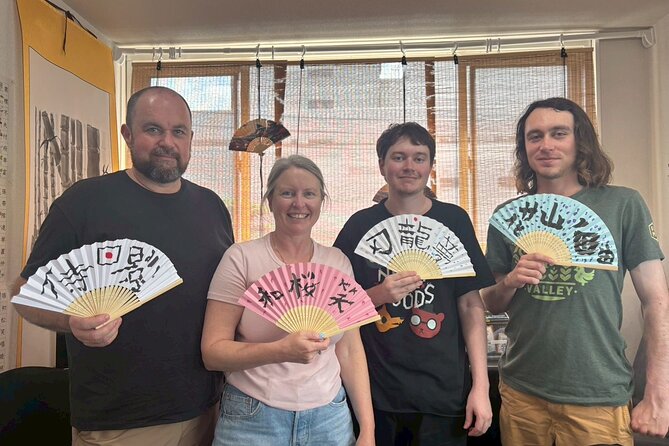 Asakusa:Japanese Calligraphy & Make your original folding fan! - Practice Before the Final Piece: Getting Your Hand Under Control