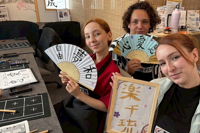 Asakusa:Japanese Calligraphy & Make your original folding fan! - Staff Support, English-Friendly Teaching, and the Group Feel