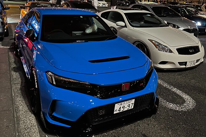 Daikoku Parking Tokyo Drift & APIT Car Meet JDM Culture Tour - Passing Rainbow Bridge at night for skyline photos