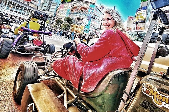 Guided Tokyo Go-Kart Tour: Tokyo Tower to Shibuya Crossing - Stop 1: Shibuya Crossing from the driver seat