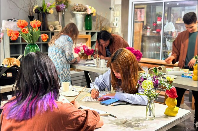 Japanese Fan Painting Workshop ~ in a Tokyo Flower Shop - Why Paint a Fan in a Tokyo Flower Shop?