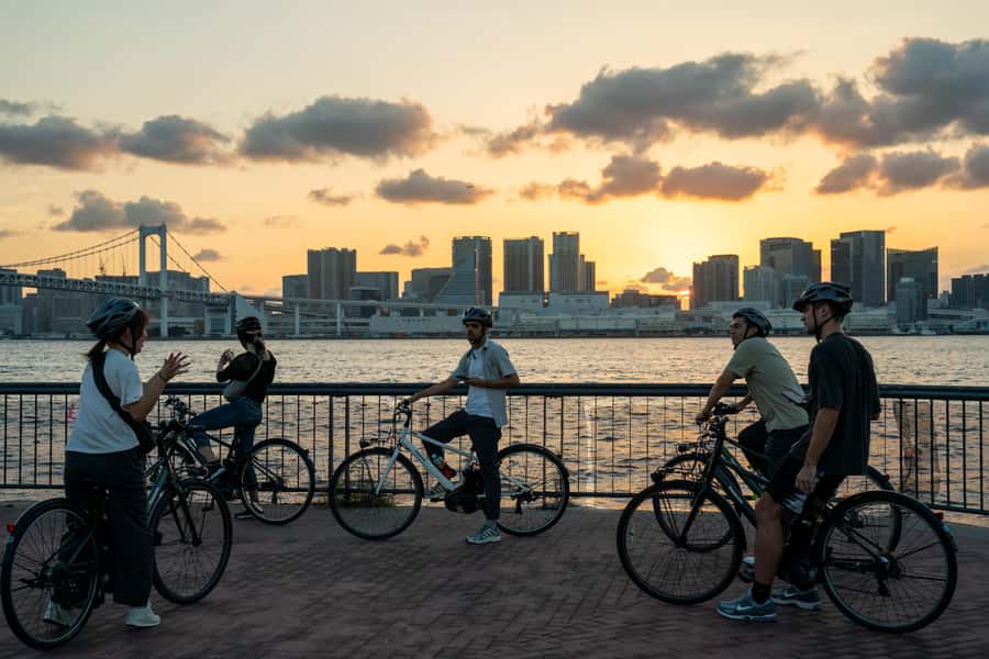 Tokyo Bay Area: Sunset Night View 3h E-bike Guided Bike Tour - What You’ll See and Photograph Along the Way