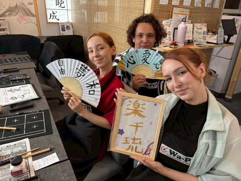 Tokyo:Calligraphy &Make your original folding fan in Asakusa - Asakusa in a New Mood: Calligraphy Instead of Another Photo Stop