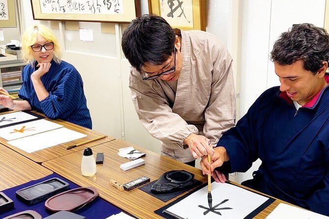 Tokyo: Calligraphy Workshop & Original T-Shirt Creation - Grinding the inkstick: the slow start that makes the rest easier