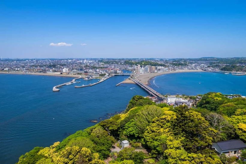 Tokyo:Sea of Mount Fuji, Hakone Ropeway, Ōwakudani, Enoshima - Enoshima Island: Shrines, Steps, and the Sea-Mt Fuji View