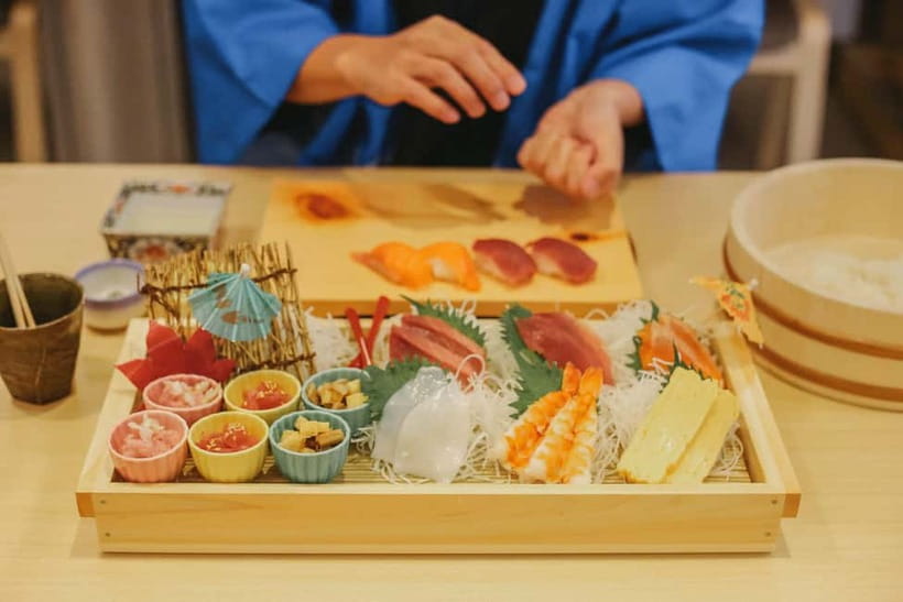 Tokyo: Sushi Making Class in a Happi Coat near a Famous Spot - What you’ll make: nigiri sushi with tuna and salmon
