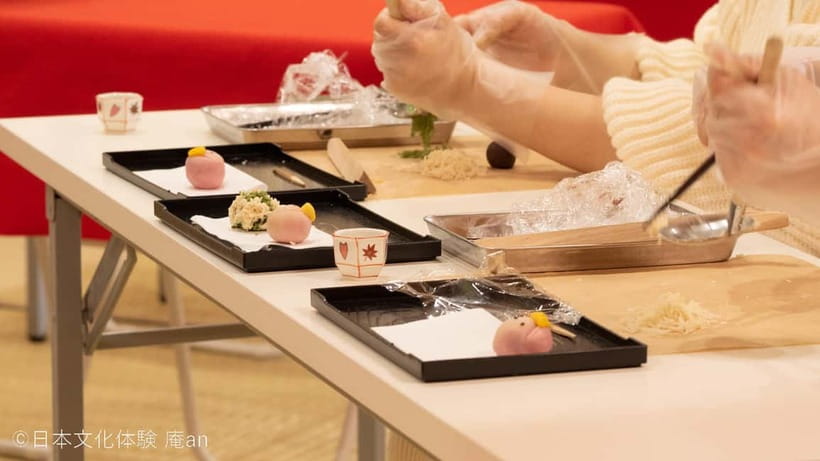 Tokyo: Two Types of Japanese Sweets Making and Tea Ceremony - Nerikiri: shaping two seasonal sweets with Kyoto bean paste